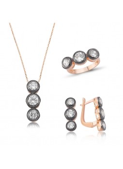 Gümüş Rose Üçtaş Set