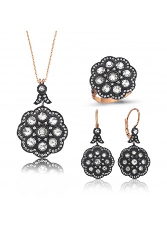 Gümüş Rose Çiçek Set
