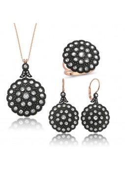 Gümüş Rose Karanfil Set