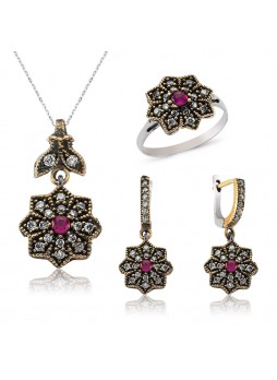 Gümüş Otantik Menekşe Set