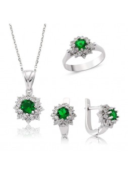 Gümüş Yeşil Nilüfer Çiçeği Set