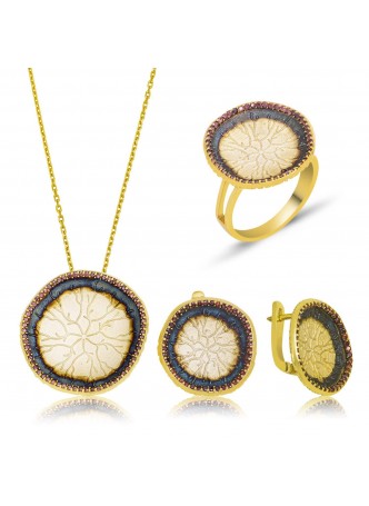 Gümüş Nilüfer Yaprağı Set