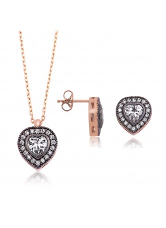 Gümüş Kalp İkili Set