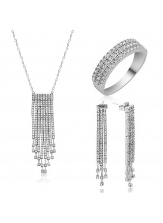 Gümüş Su Damlası Set