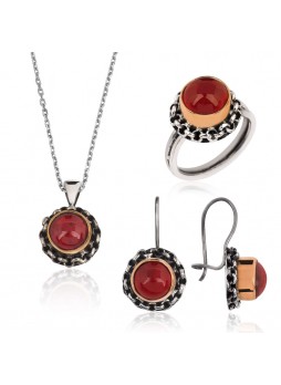 Gümüş Otantik Ruby Set