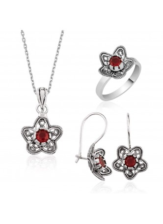 Gümüş Nilüfer Çiçeği Set