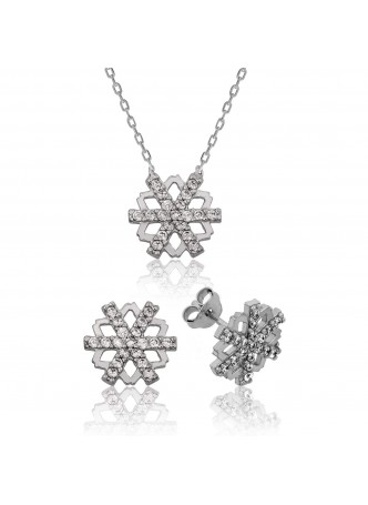 Gümüş Kar Tanesi Set