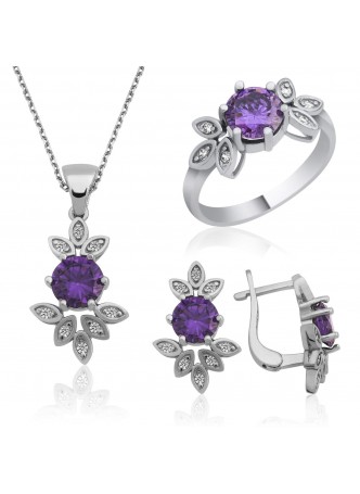 Gümüş Üç Yapraklı Tohum Bayan Set