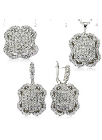 Gümüş Zirkon Taşlı Set