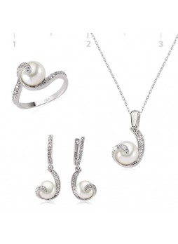 Zirkon Taşlı İncili Set