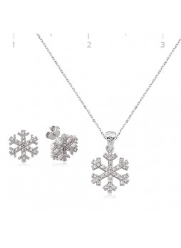 Zirkon Taşlı Kartanesi Gümüş Set