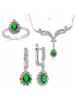 Yeşil Zirkon Taşlı Set