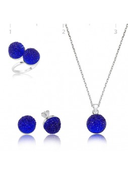 Swarovski Taşlı Mavi Set