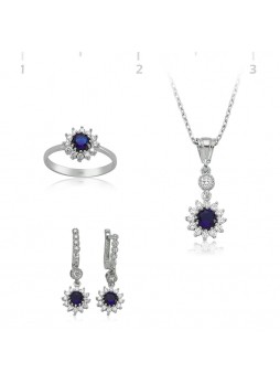 Kasımpatı Çiçek Desenli Gümüş Set