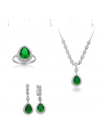 Rodyum Kaplama Damla Set