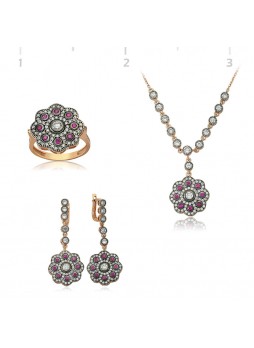 Rose Kaplama Pembe Menekşe Set
