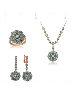Rose Kaplama Yeşil Menekşe Set