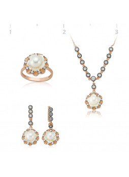 Rose Kaplama İnci Gül Set