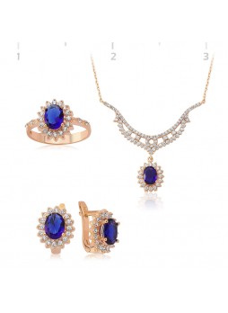 Safir Taşlı Rose Papatya Set