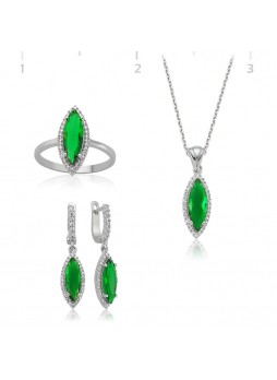 Zümrüt Taşlı Mekik Set