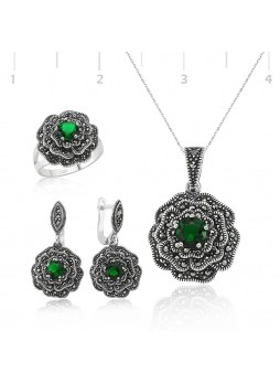 Gümüş Markazit Gül Set