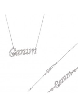 Gümüş Canım Kalp Set