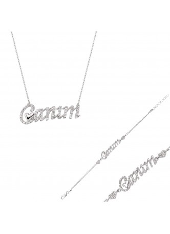 Gümüş Canım Kalp Set
