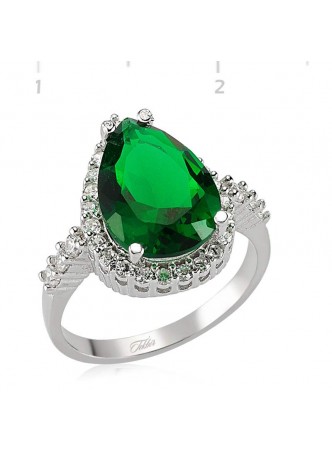 Gümüş Zümrüt Yüzük