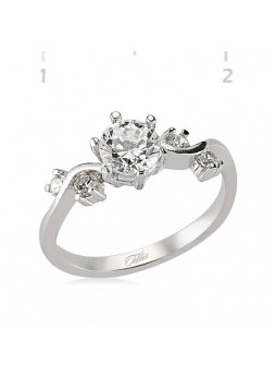 Zirkon Taslı Gümüş Bayan Yüzük