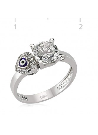 Zirkon Taslı Gümüş Bayan Yüzük