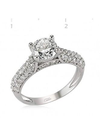 Zirkon Taşlı Gümüş Bayan Yüzük