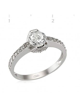 Zirkon Taslı Gümüş Bayan Yüzük