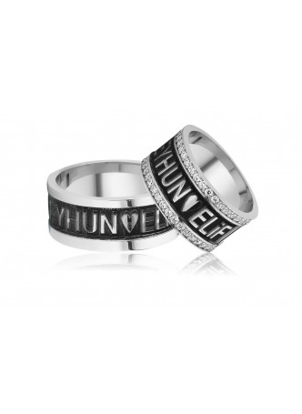 Gümüş Çift İsimli Çift Alyans