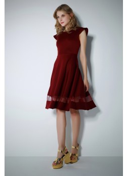 ETEĞİ TÜL KLOŞ ELBİSE – BORDO