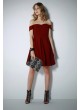STRAPLEZ KLOŞ ELBİSE – BORDO