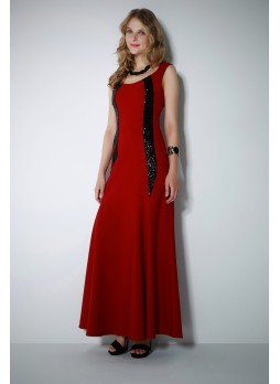 PAYET DETAYLI ABİYE ELBİSE – BORDO