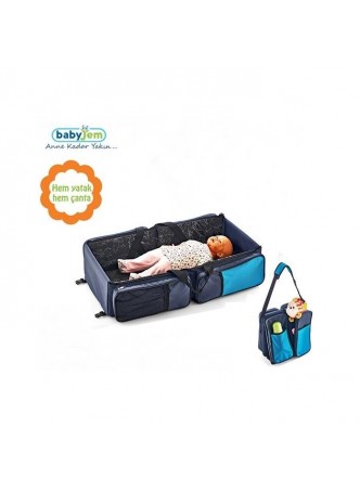 Babyjem Pratik Seyahat Yatağı Mavi