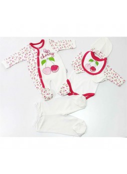 Babyzuff Kirazlı Bebek Hastane Çıkış Seti 6 lı Set