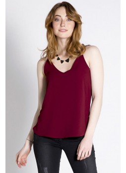 Bordo Askılı Bluz