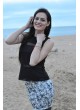 Siyah Transparan Detaylı Bluz
