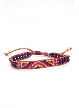 Piramid Bordo Miyuki Taşlı Bileklik