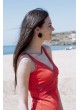 Kırmızı Bel Detaylı Elbise
