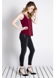 Bordo Askılı Bluz