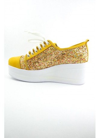 Simli Deri Sneaker