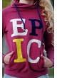 Bağcıklı Yaka Epic Baskılı Sweat bordo