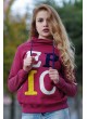 Bağcıklı Yaka Epic Baskılı Sweat bordo