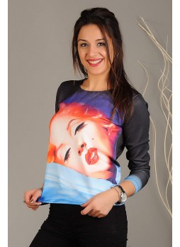 Baskılı Sweat Siyah