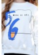 bayan sweat 56 baskılı krem
