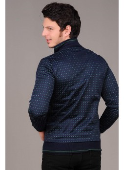 Benekli Lacivert Ceket