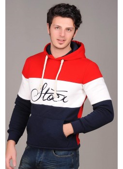Beyaz Şeritli Kırmızı Sweat